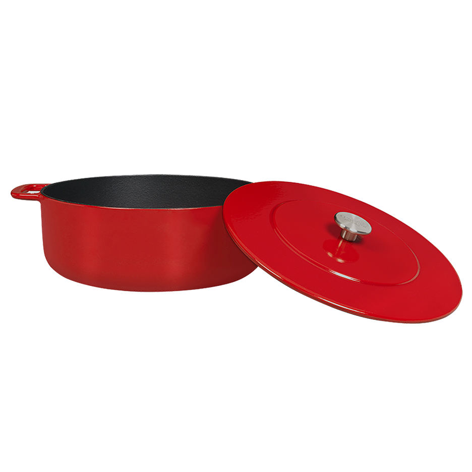 SOUS-CHEF ENAMELLED CAST IRON DUTCH OVEN & DOUBLE HANDLE FRY PAN COMBO