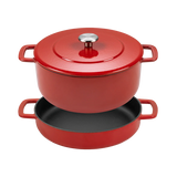 SOUS-CHEF ENAMELLED CAST IRON DUTCH OVEN 28CM RED