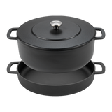 SOUS-CHEF ENAMELLED CAST IRON DUTCH OVEN & DOUBLE HANDLE FRY PAN COMBO