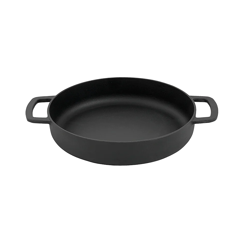 SOUS-CHEF ENAMELLED CAST IRON DOUBLE HANDLE FRY PAN 24CM BLACK
