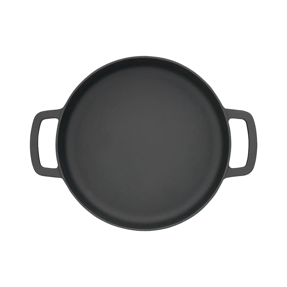 SOUS-CHEF ENAMELLED CAST IRON DOUBLE HANDLE FRY PAN 24CM BLACK