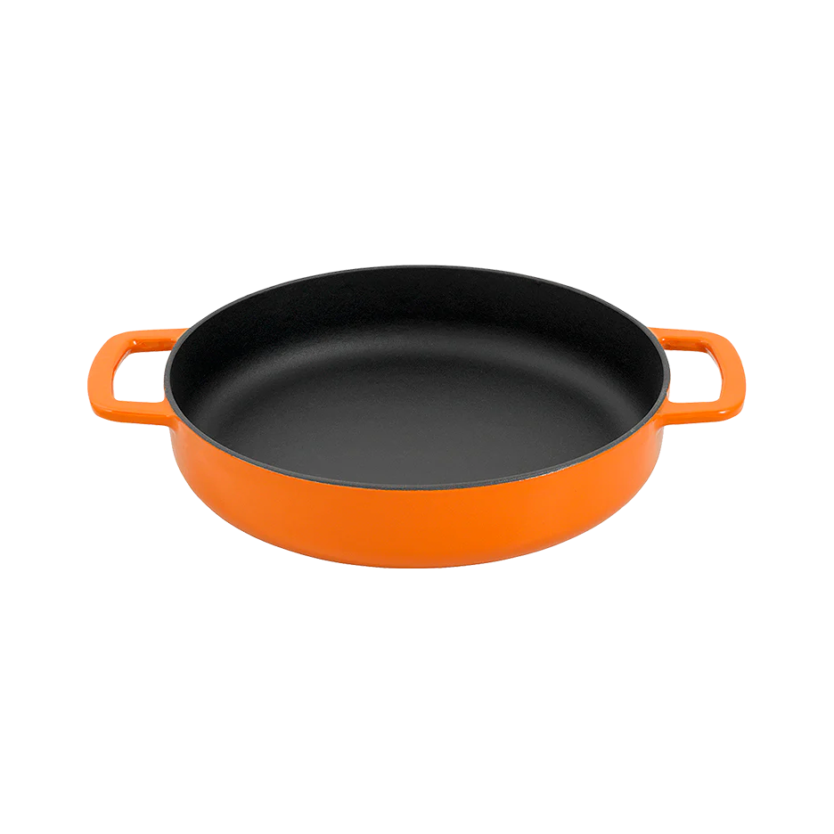 SOUS-CHEF ENAMELLED CAST IRON DOUBLE HANDLE FRY PAN 24CM ORANGE