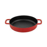 SOUS-CHEF ENAMELLED CAST IRON DOUBLE HANDLE FRY PAN 24CM RED