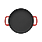 SOUS-CHEF ENAMELLED CAST IRON DOUBLE HANDLE FRY PAN 24CM RED
