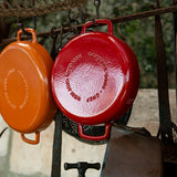 SOUS-CHEF ENAMELLED CAST IRON DOUBLE HANDLE FRY PAN 24CM RED