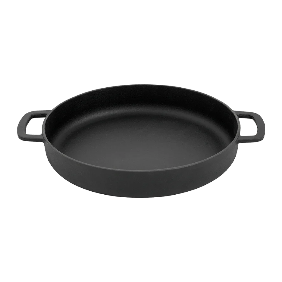SOUS-CHEF ENAMELLED CAST IRON DOUBLE HANDLE FRY PAN 28CM BLACK