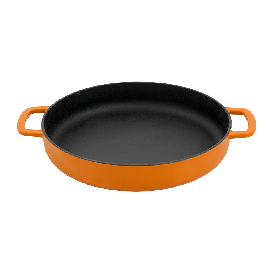 SOUS-CHEF ENAMELLED CAST IRON DOUBLE HANDLE FRY PAN 28CM ORANGE