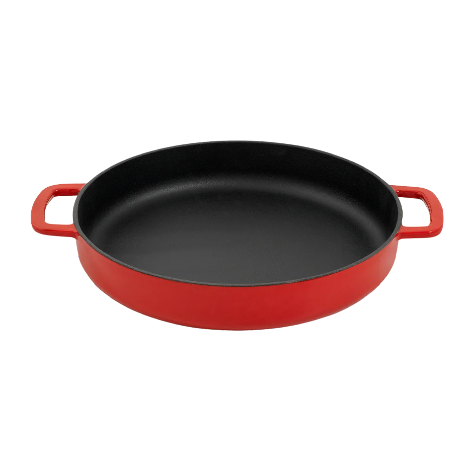 SOUS-CHEF ENAMELLED CAST IRON DOUBLE HANDLE FRY PAN 28CM RED