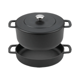 SOUS-CHEF ENAMELLED CAST IRON DOUBLE HANDLE FRY PAN 28CM BLACK