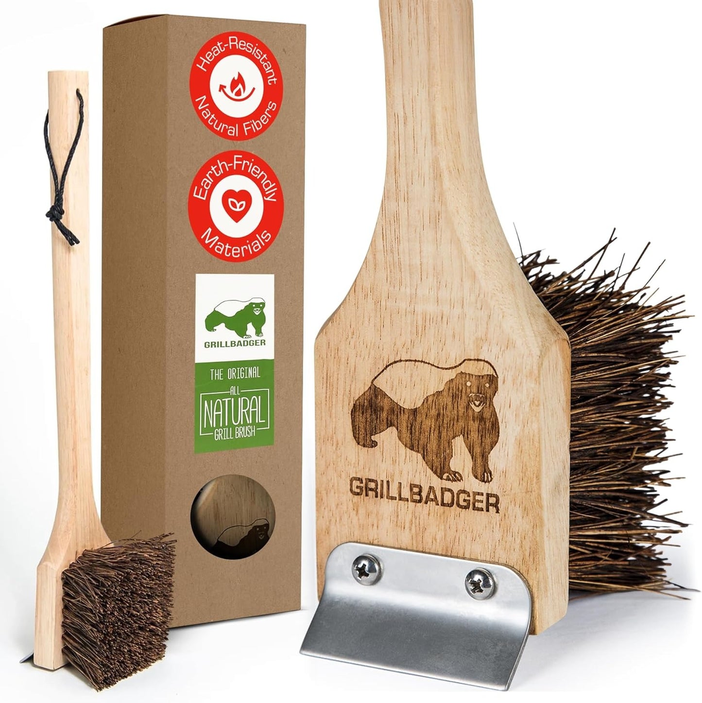 All-Natural Bristle-Free Grill Brush with Heavy Duty Scraper